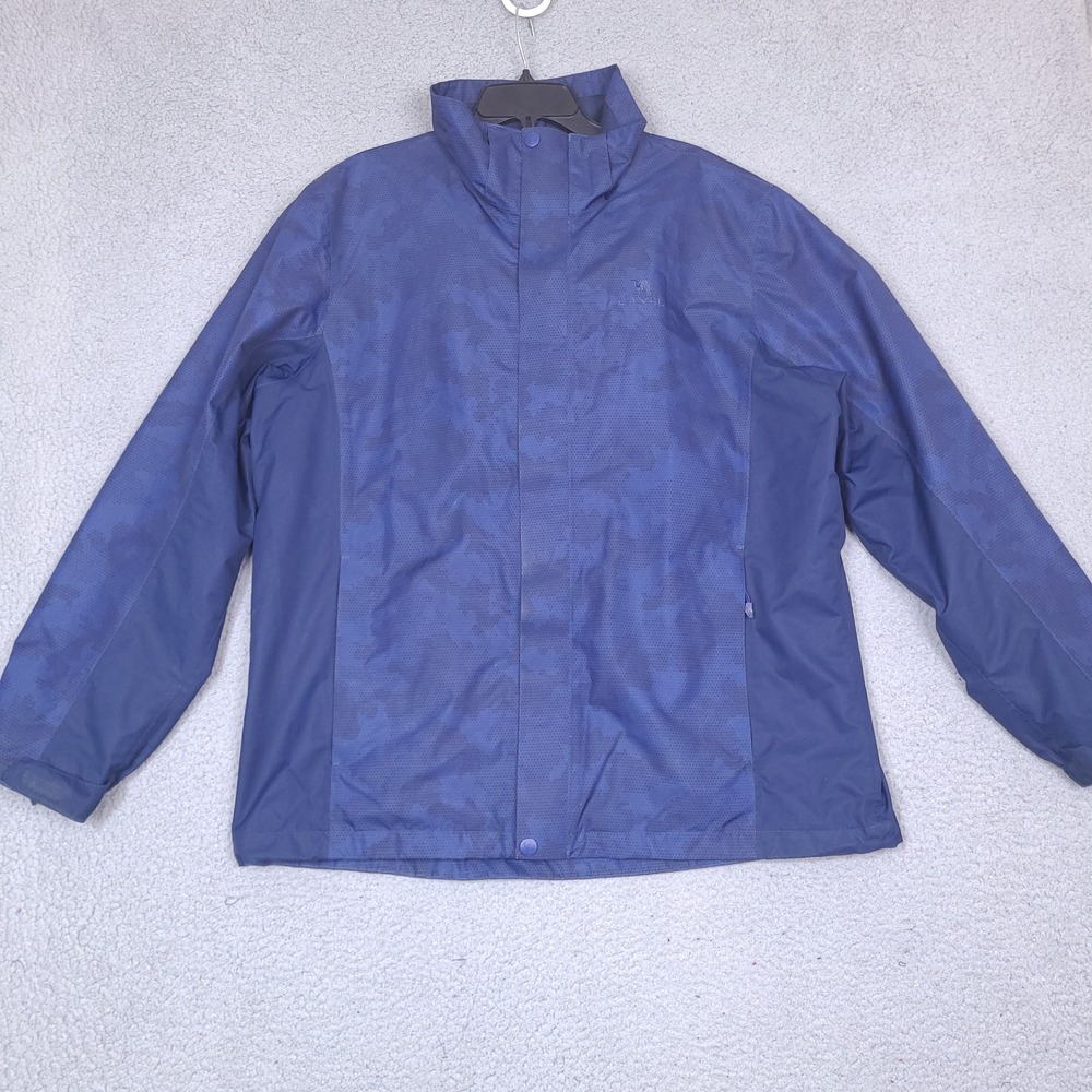 Camel Rain‎ Jacket Windbreaker Mens Large Blue Camo Removable Hood Outdoor